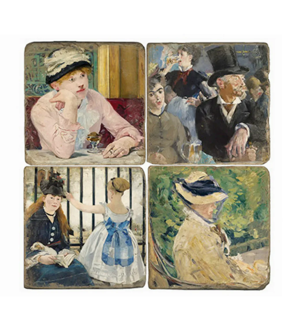 Édouard Manet Marble Coasters, Set Of 4 - Image 8