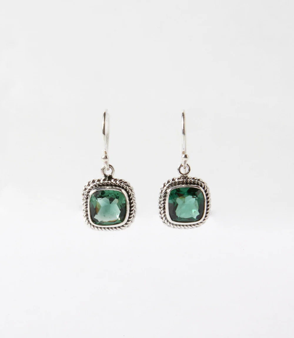 Embellished Sterling Silver Gemstone Earrings - Image 2