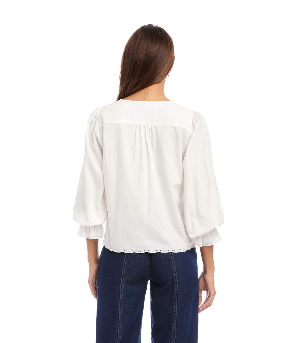 Embroidered Button-Front Top - Image 6