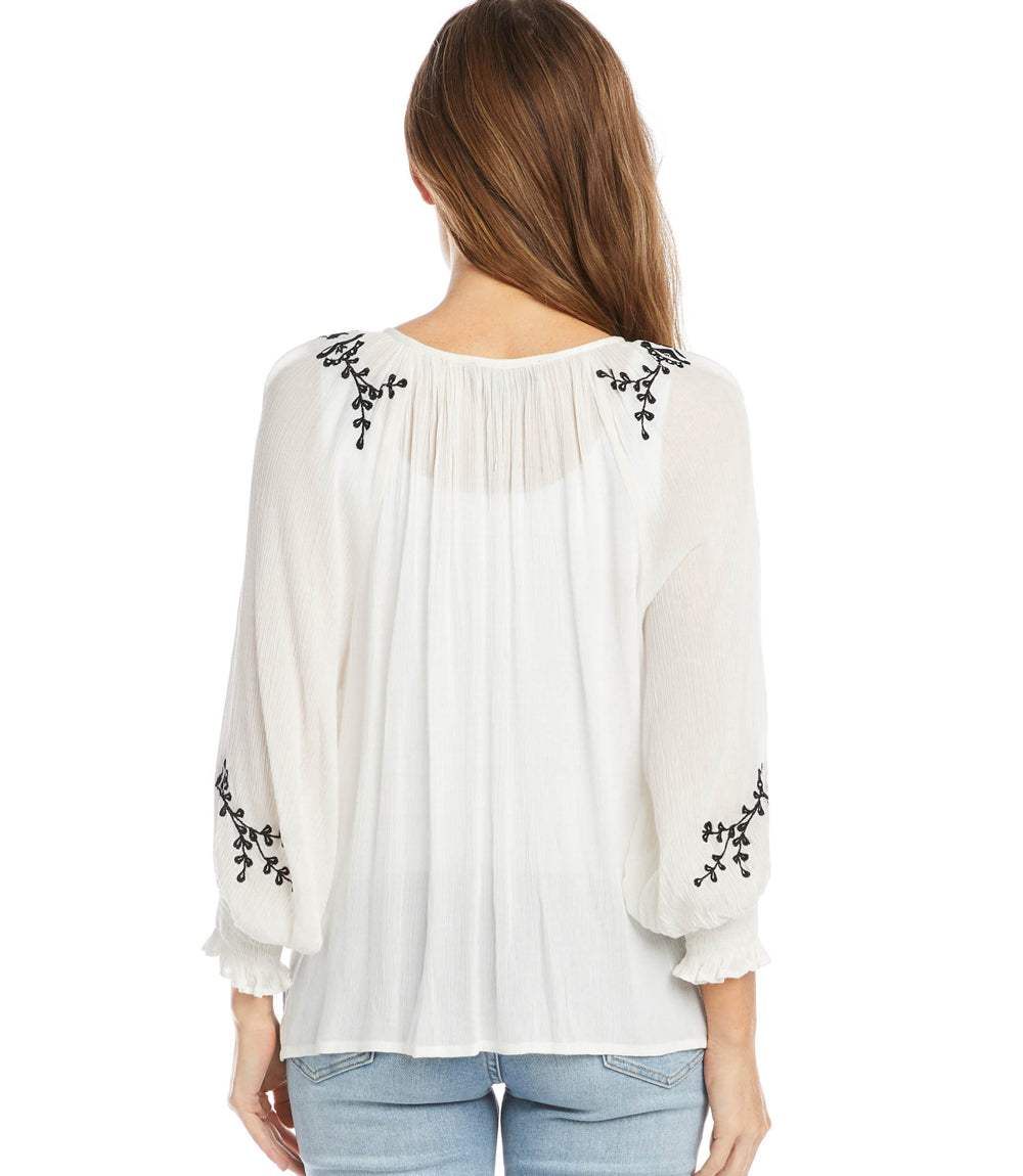 Embroidered Peasant Top - Image 5