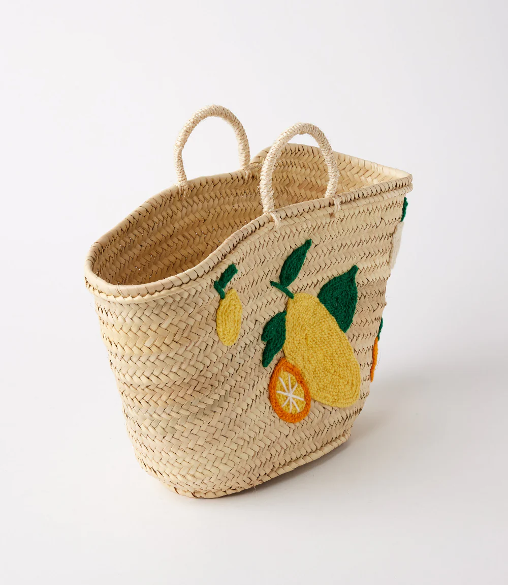 Embroidered Straw Tote Bag - Image 3