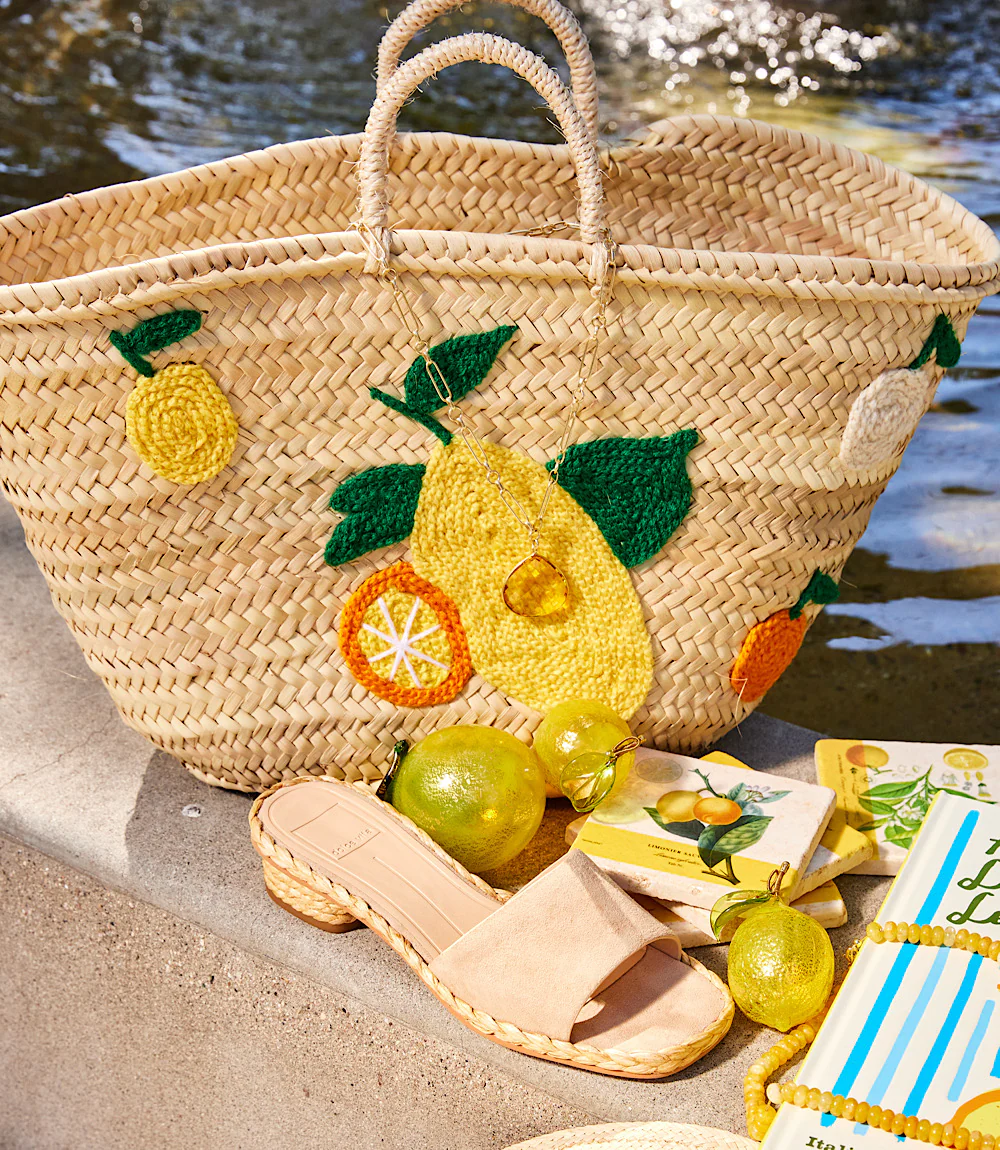 Embroidered Straw Tote Bag - Image 6
