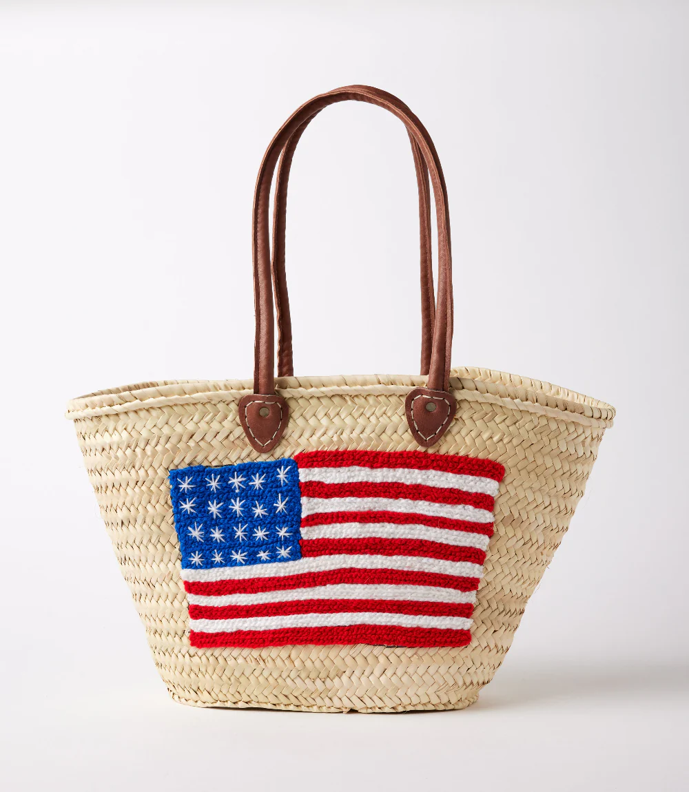 Embroidered Straw Tote Bag - Image 2