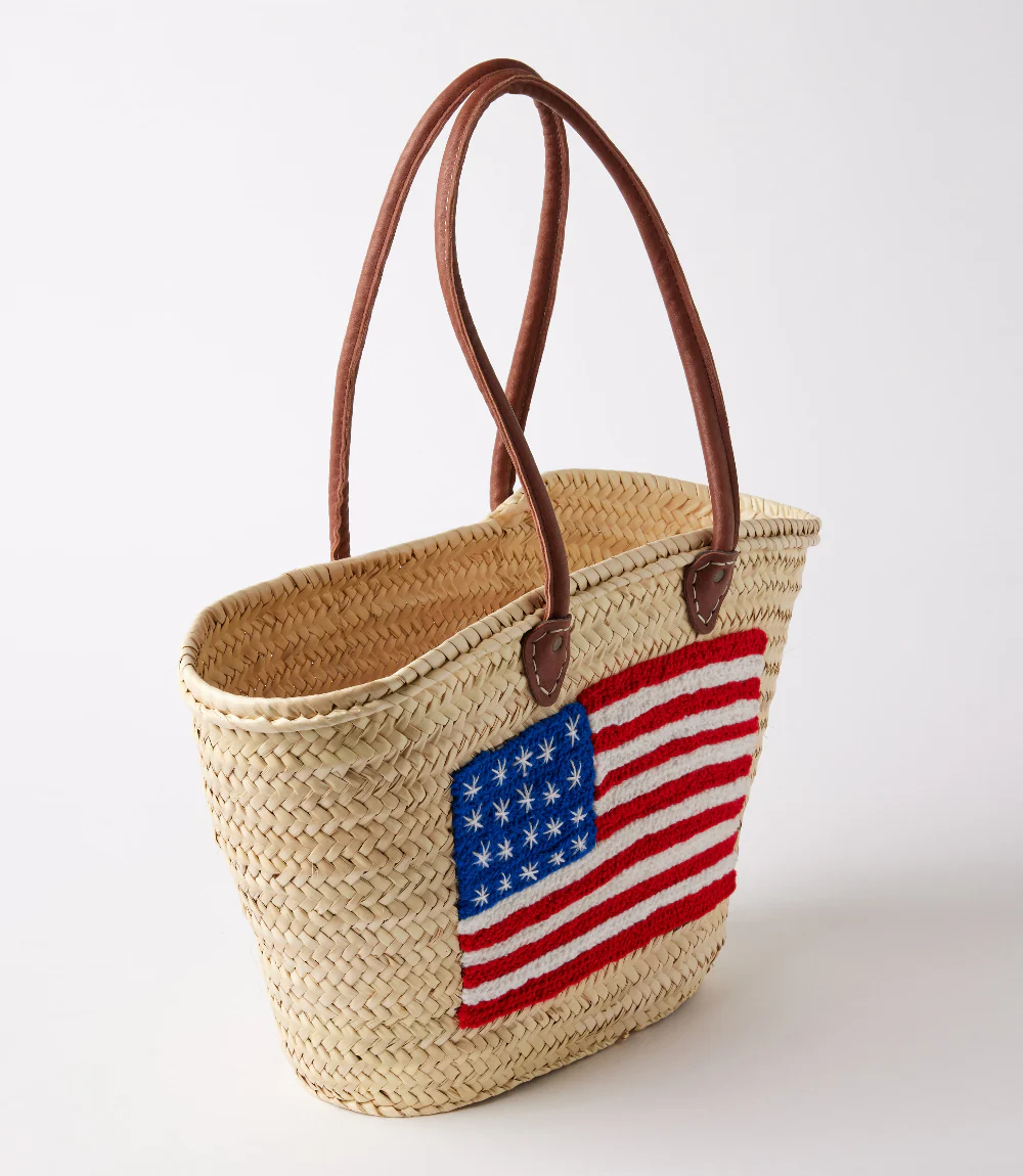 Embroidered Straw Tote Bag - Image 3