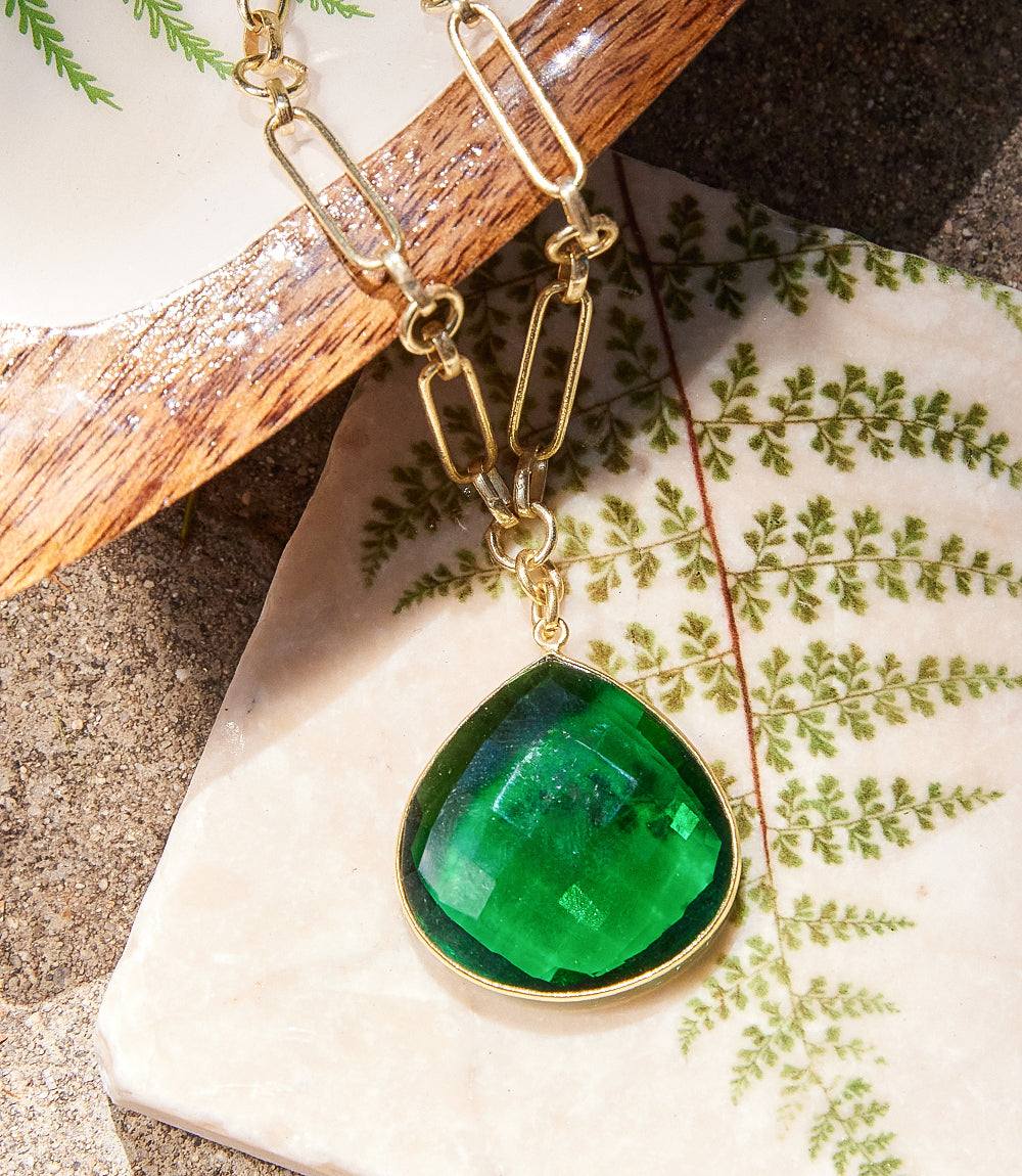 Emerald Quartz Pendant Necklace - Image 2