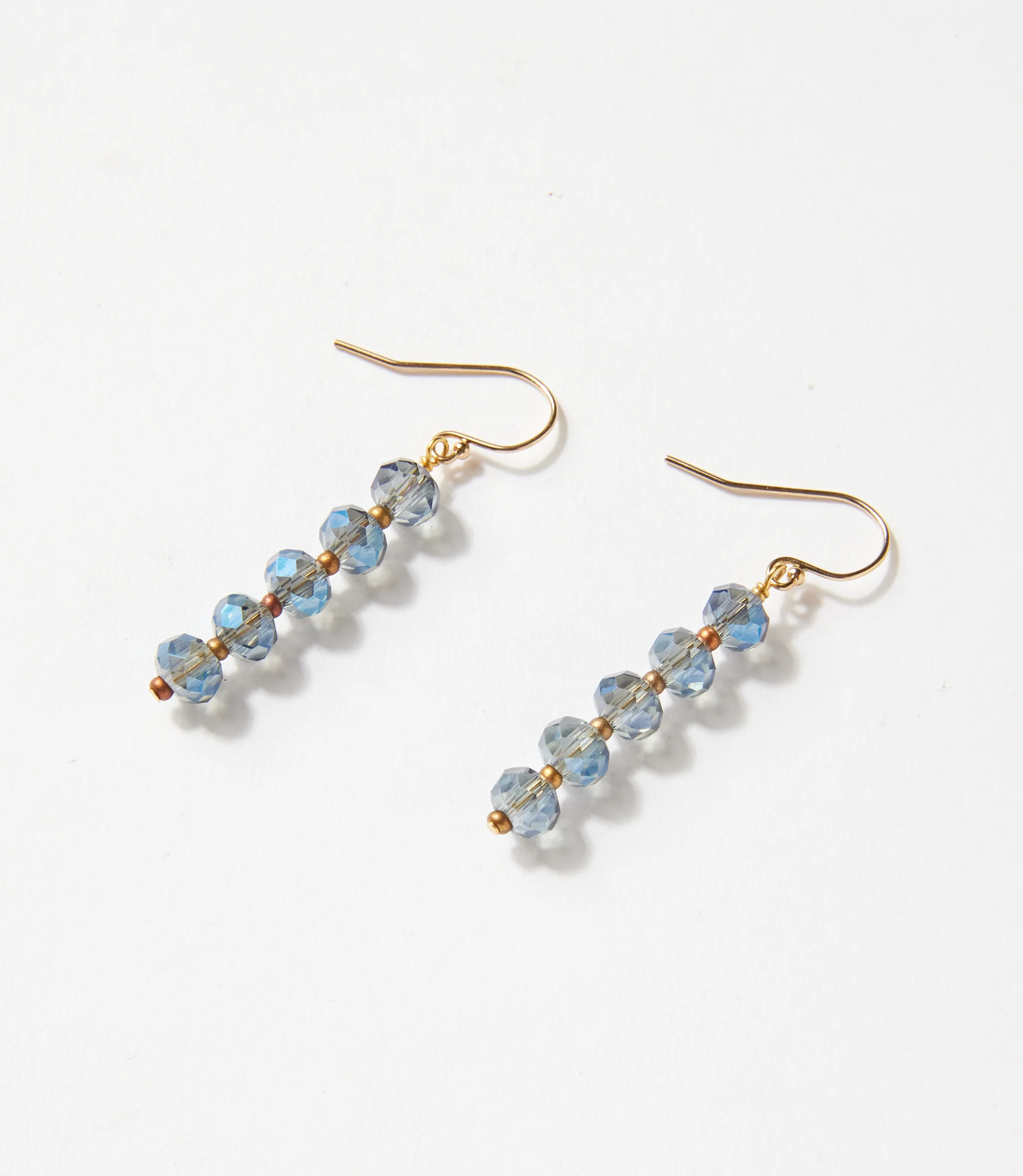 Faceted Blue Crystal Earrings - Image 3