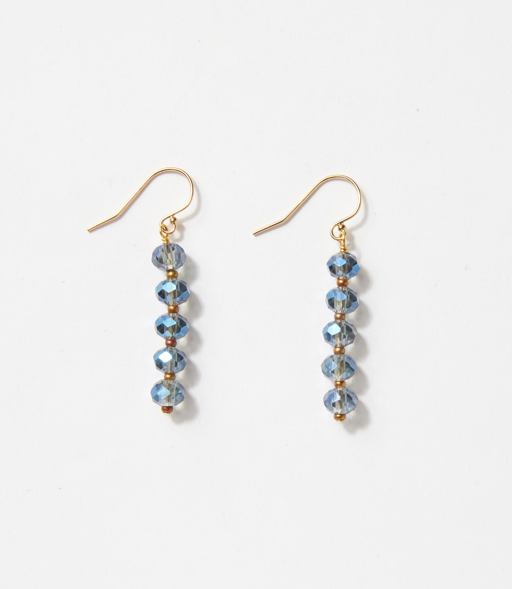 Faceted Blue Crystal Earrings - Image 4