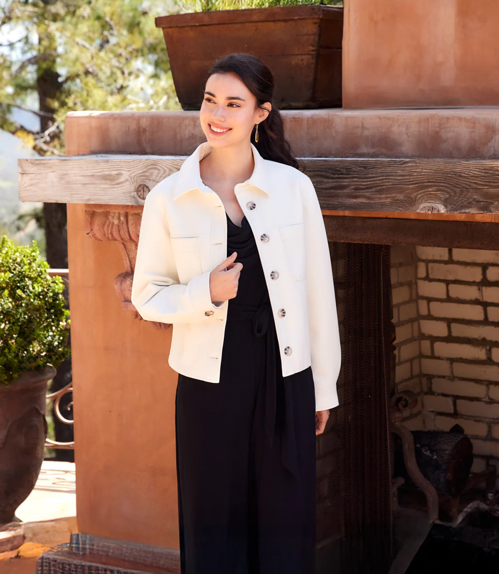 Faux Leather Cropped Jacket - Image 7