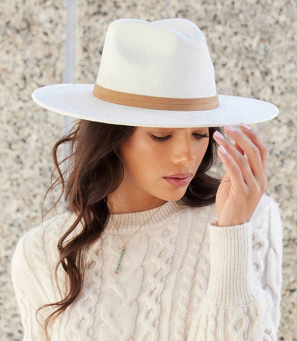 Faux Suede Fedora Hat - Image 4