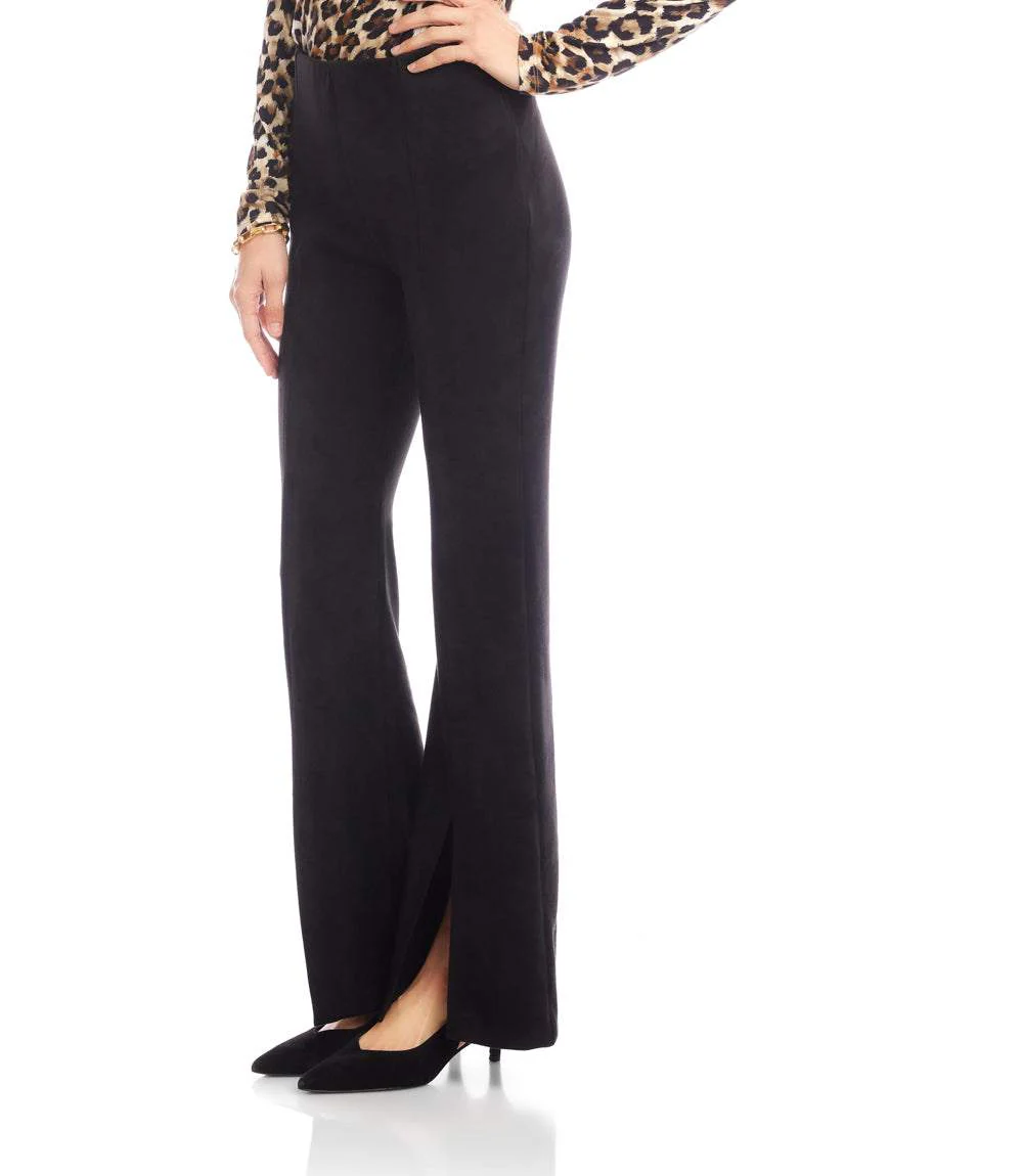 Faux Suede Front Slit Pants - Image 4