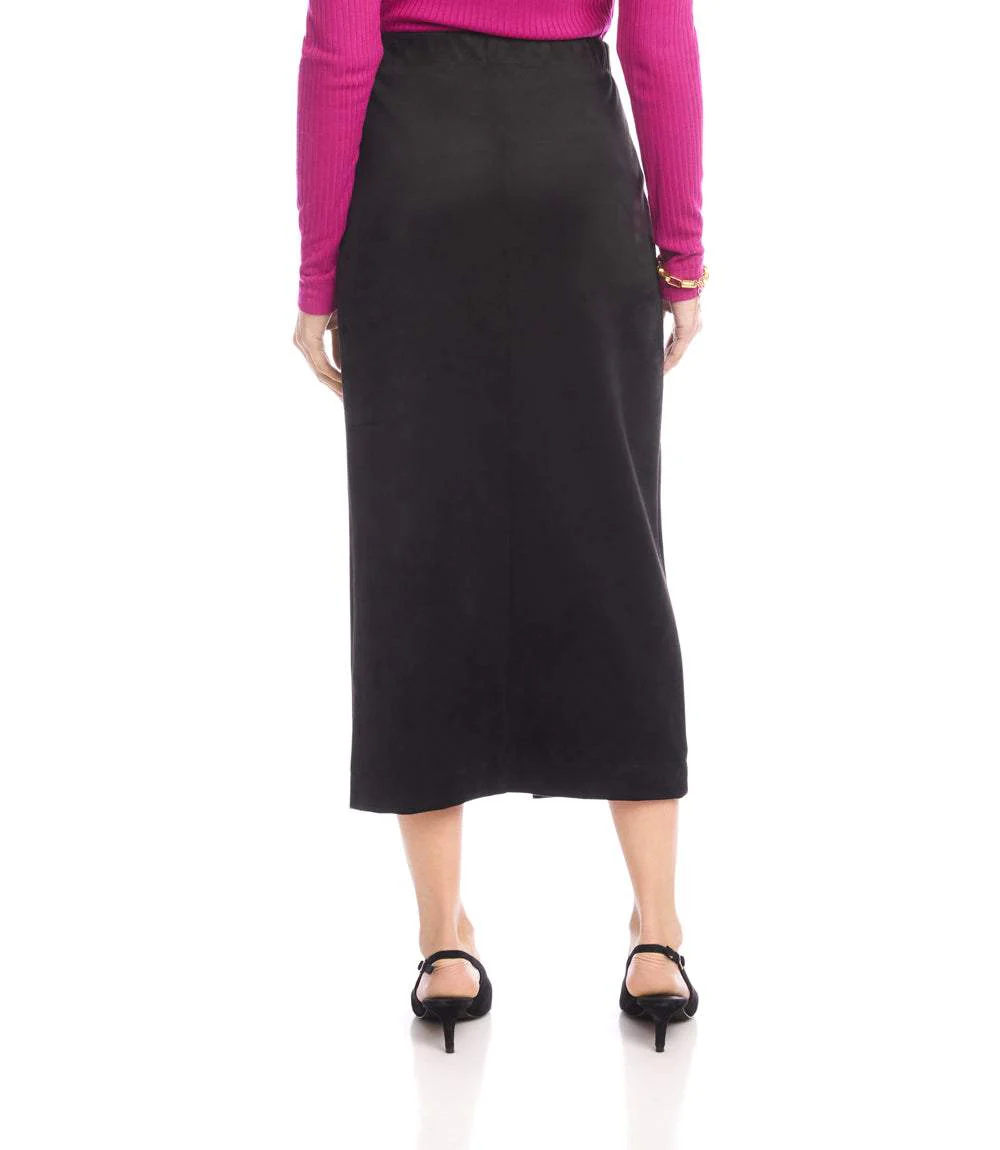 Faux Suede Front Slit Skirt - Image 5
