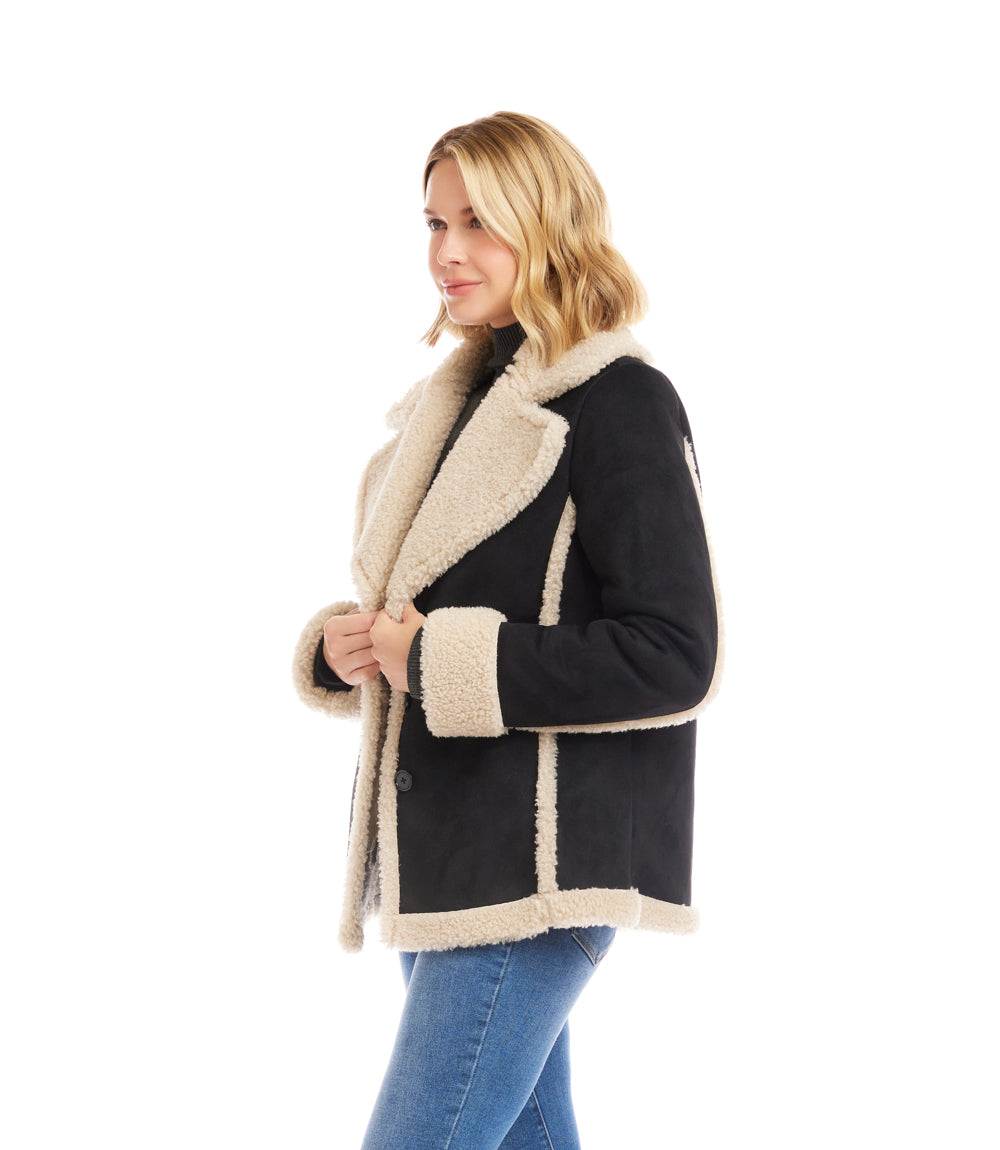 Faux Suede Shearling Jacket - Image 3