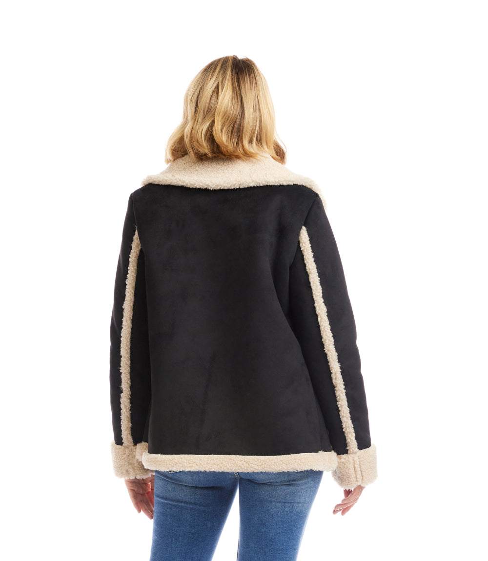 Faux Suede Shearling Jacket - Image 5