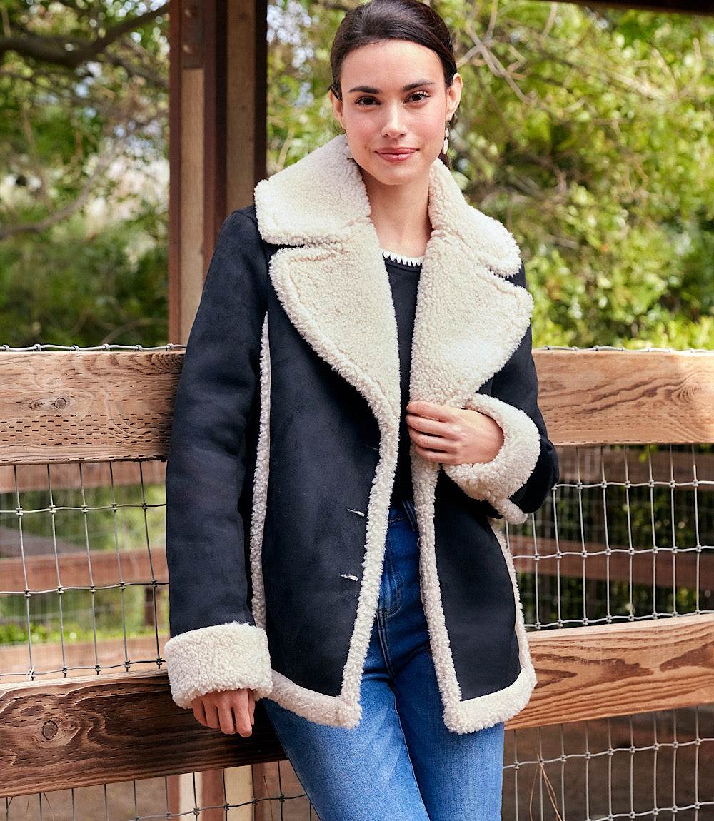 Faux Suede Shearling Jacket - Image 7