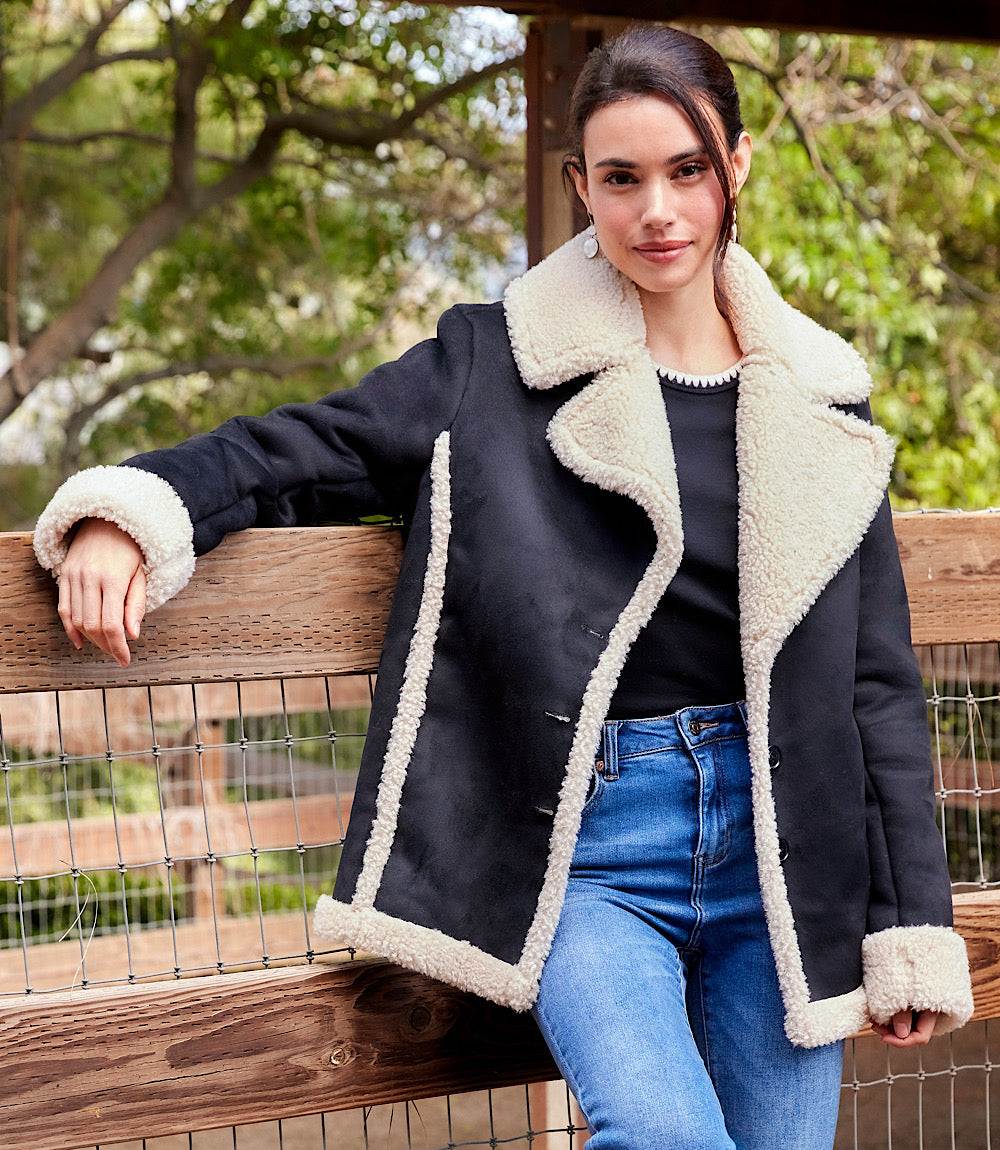 Faux Suede Shearling Jacket - Image 9