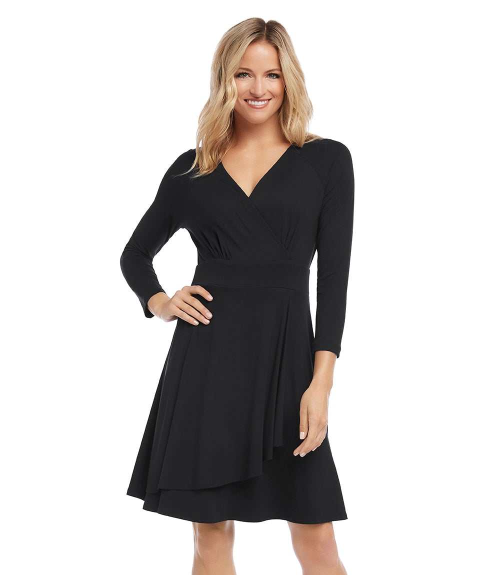 Faux Wrap Drape Dress - Image 5