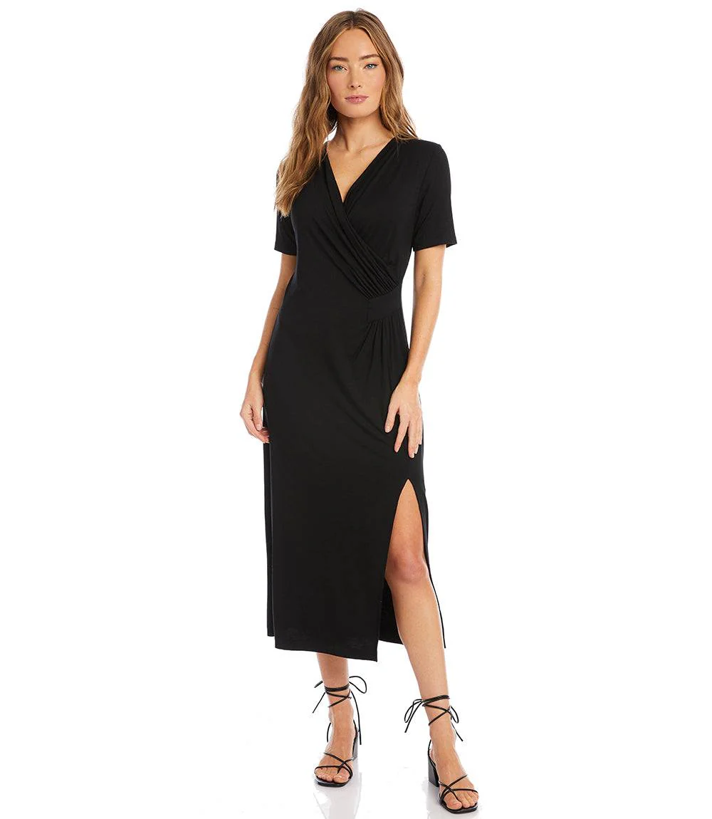Faux Wrap Midi Dress - Image 3
