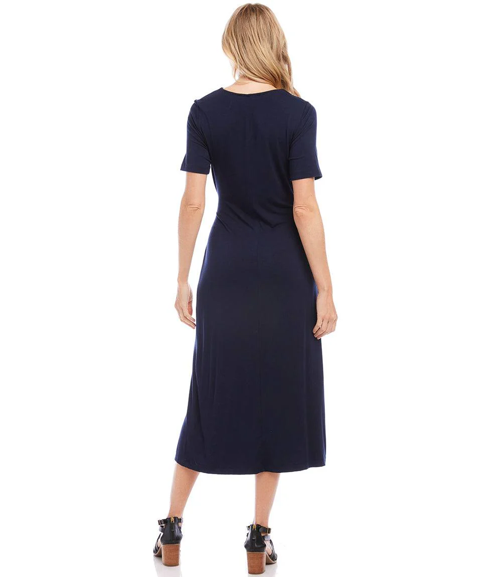 Faux Wrap Midi Dress - Image 4