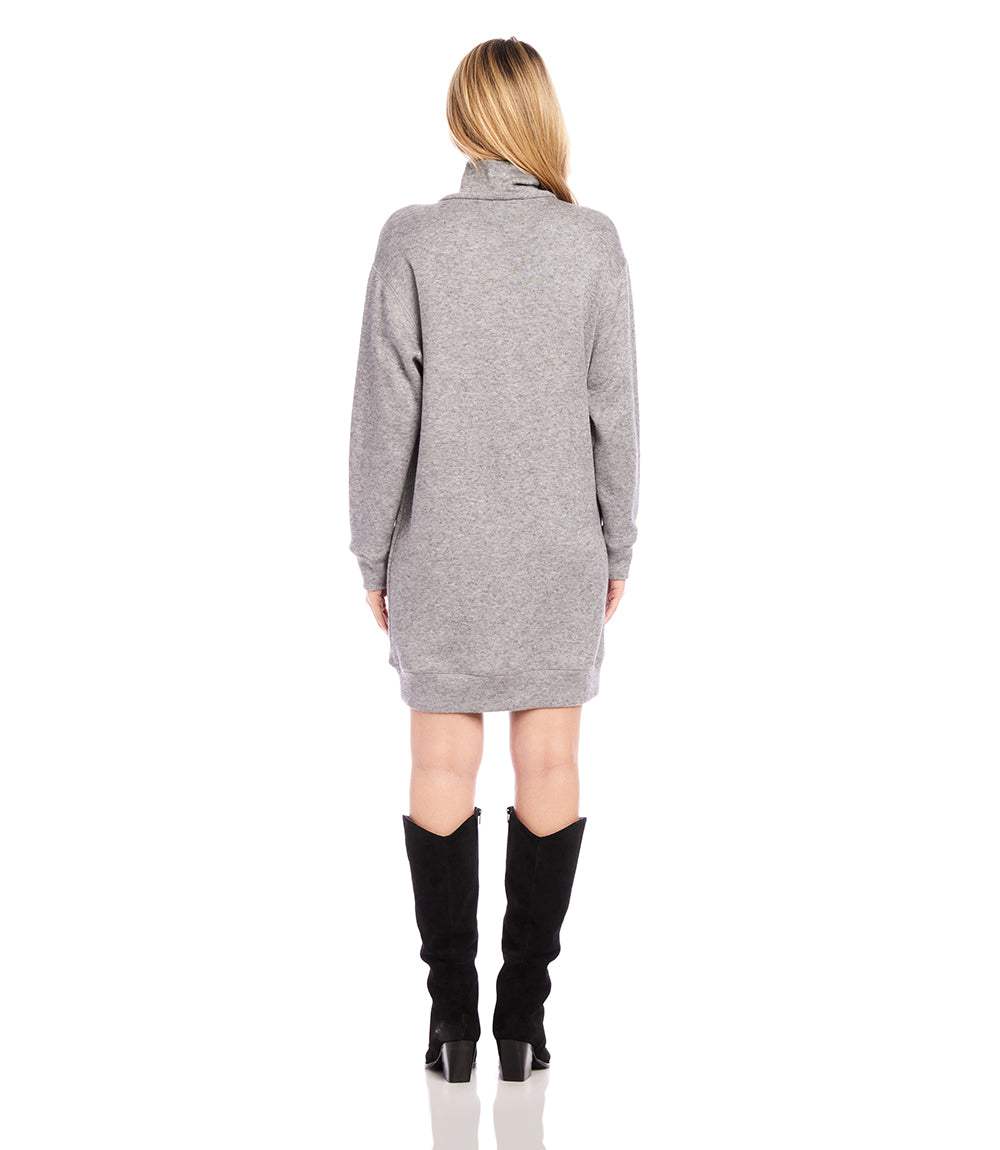 Faux Wrap Turtleneck Dress - Image 4