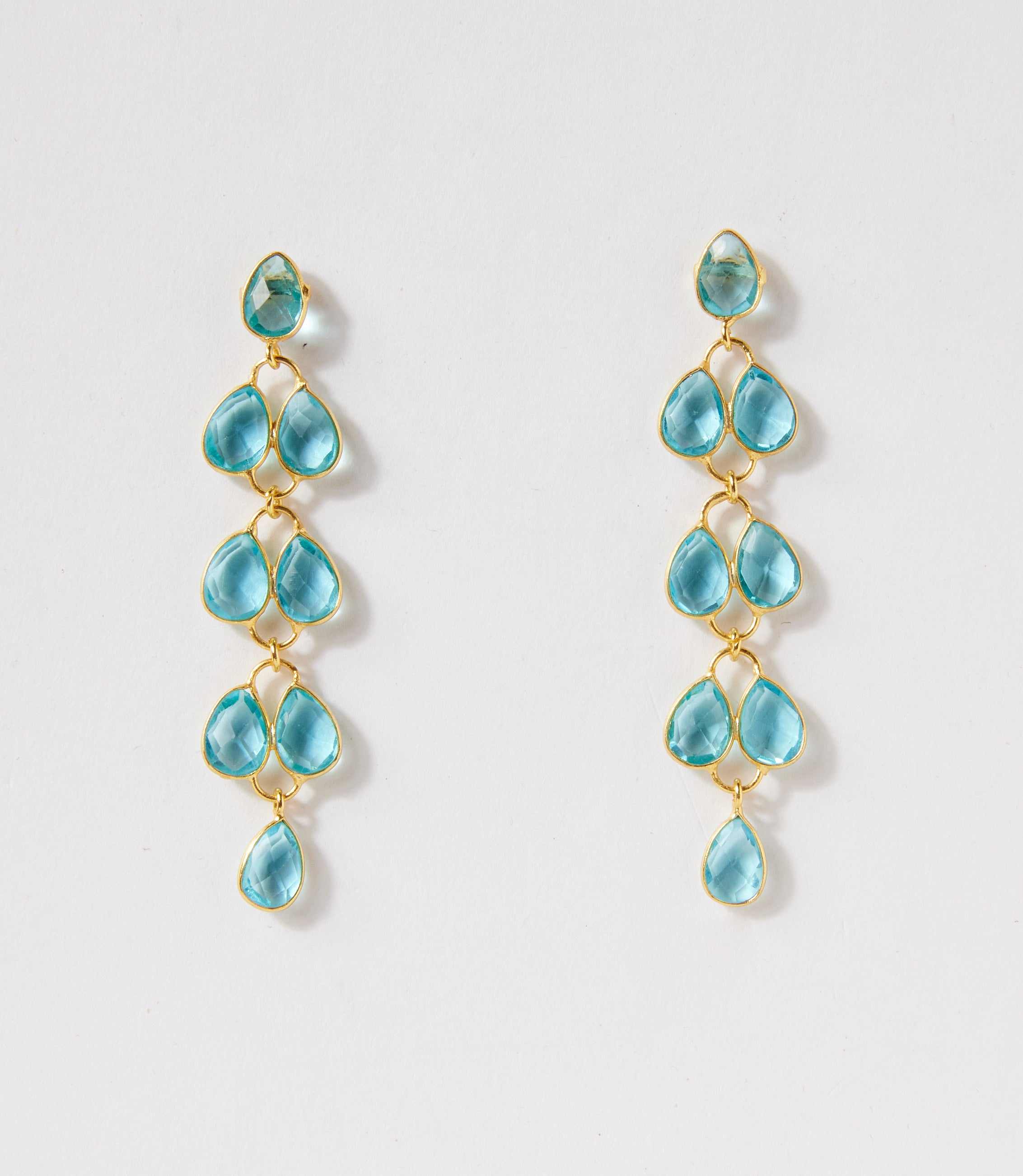 Feather Drop Gemstone Earrings - Image 6