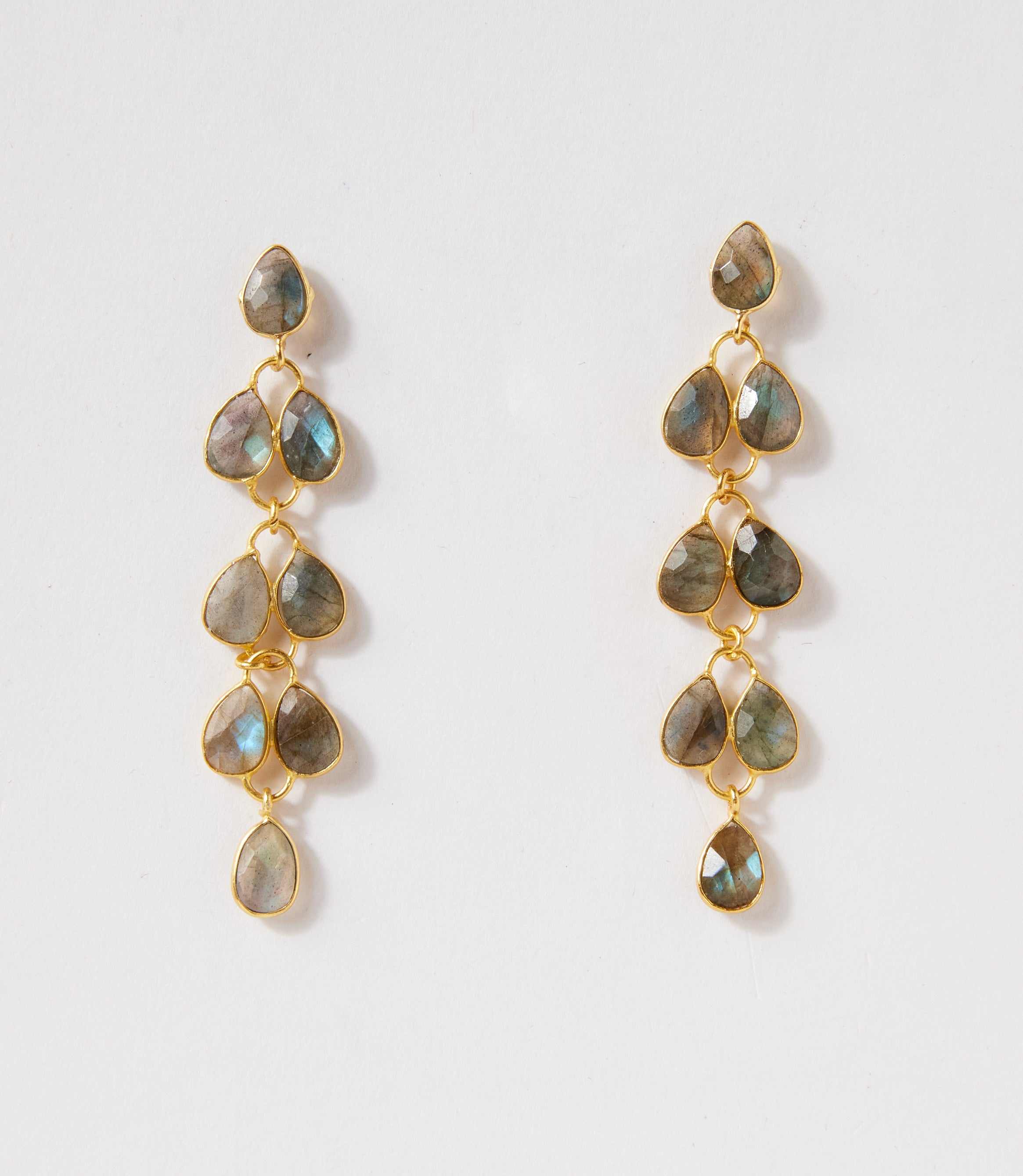 Feather Drop Gemstone Earrings - Image 6