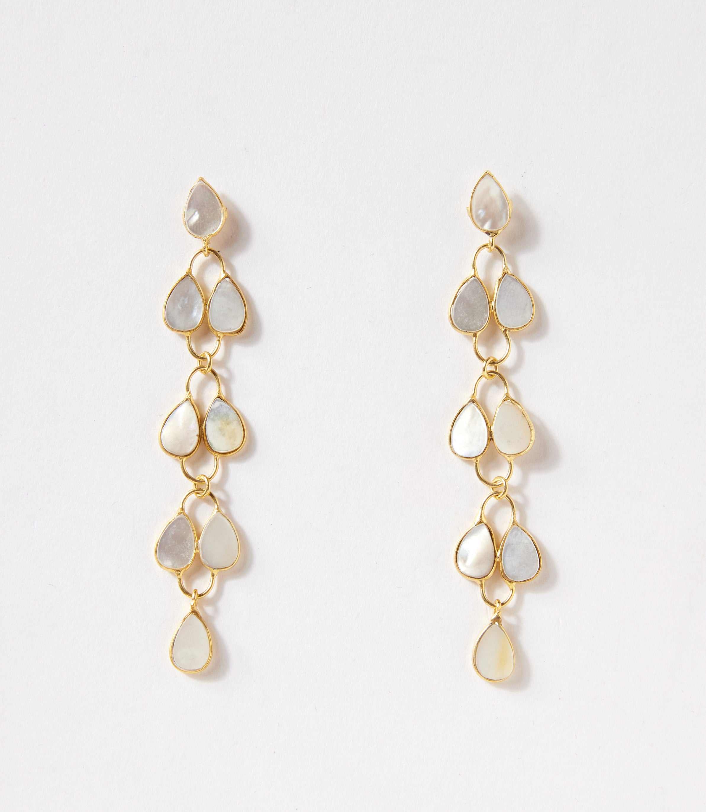 Feather Drop Gemstone Earrings - Image 2