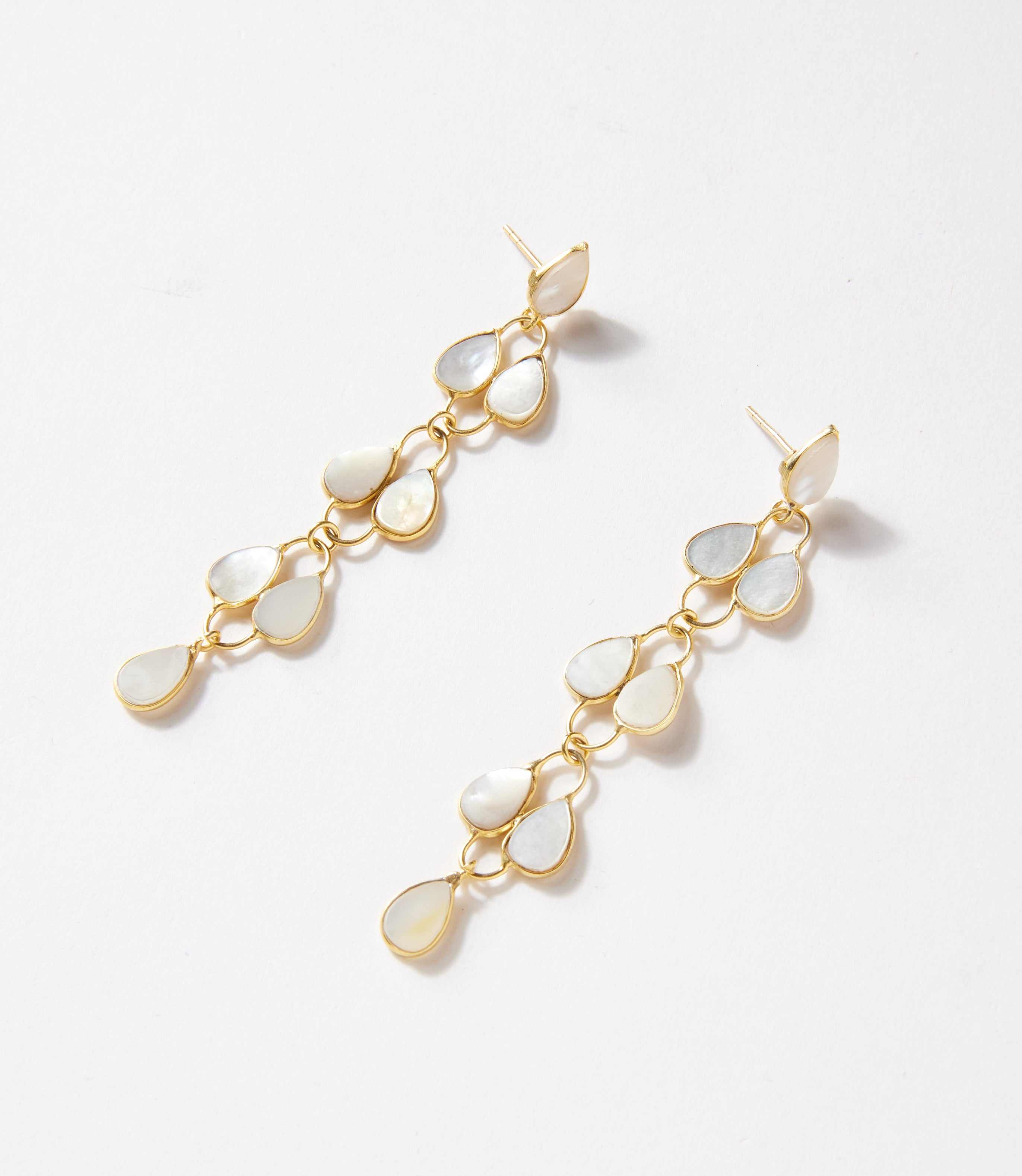 Feather Drop Gemstone Earrings - Image 3