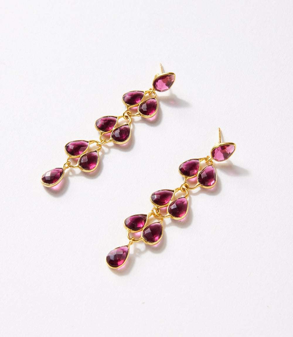 Feather Drop Gemstone Earrings - Image 6