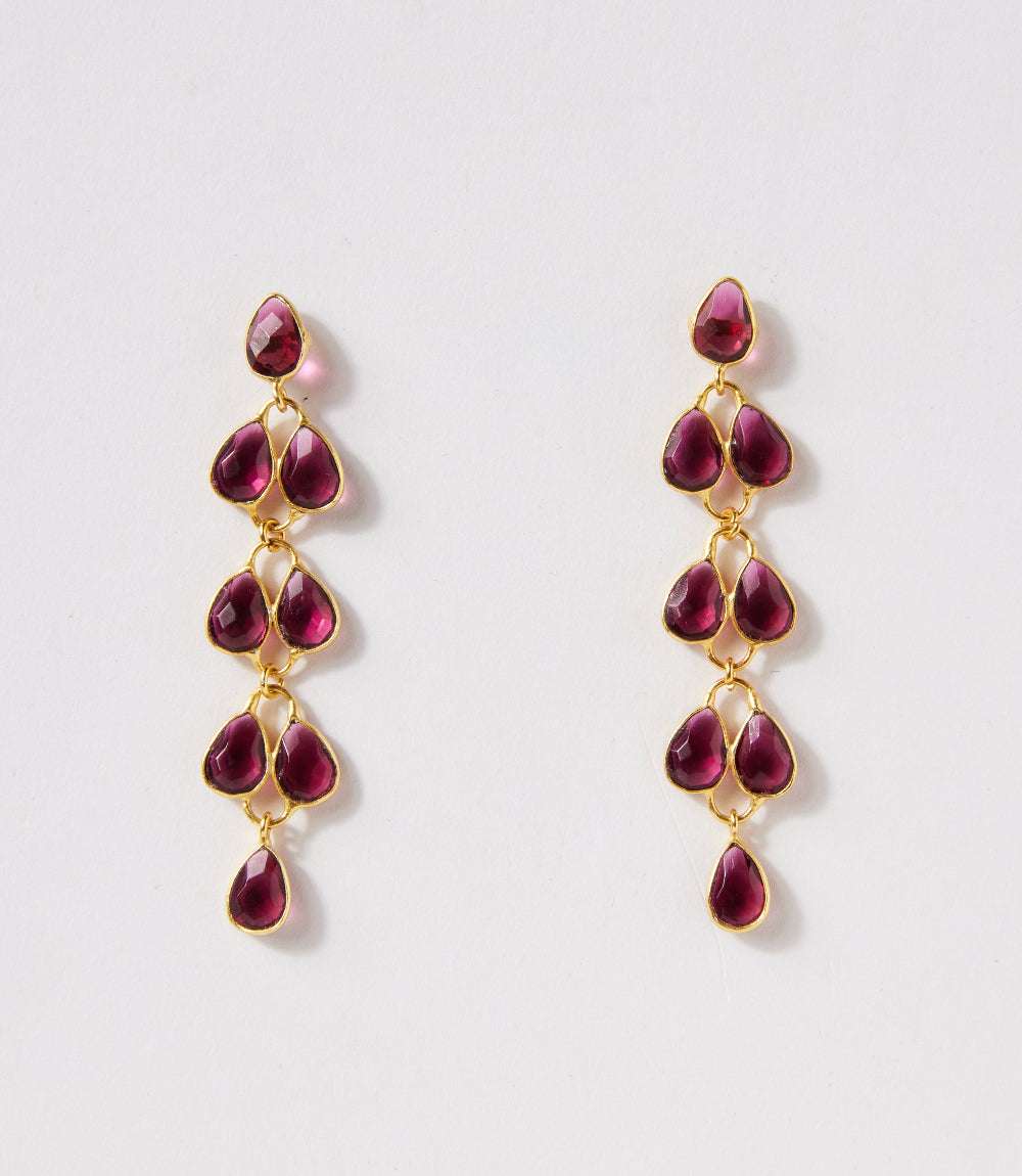 Feather Drop Gemstone Earrings - Image 9