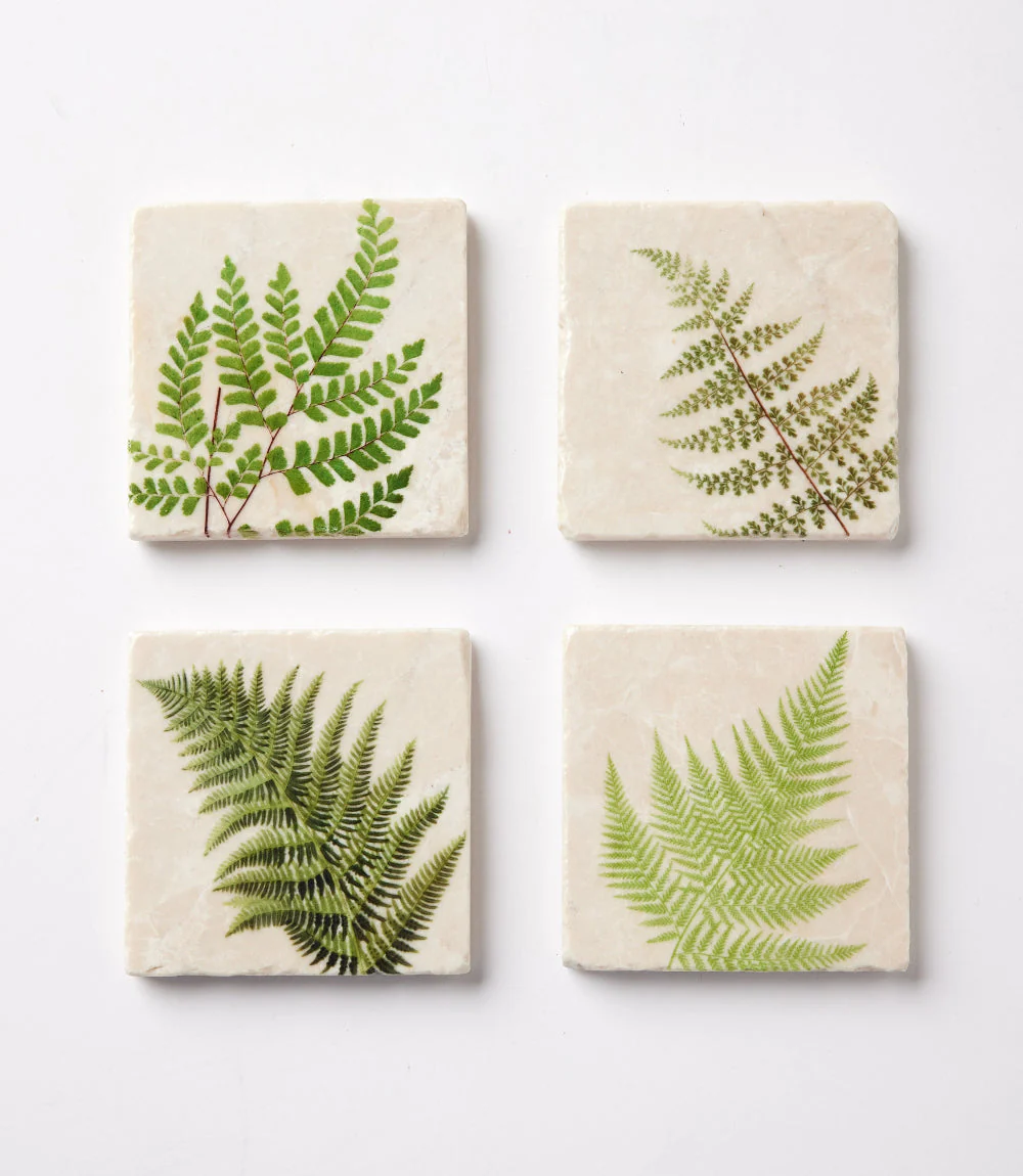 Fern Polished Marble Coasters, Set Of 4 - Image 2