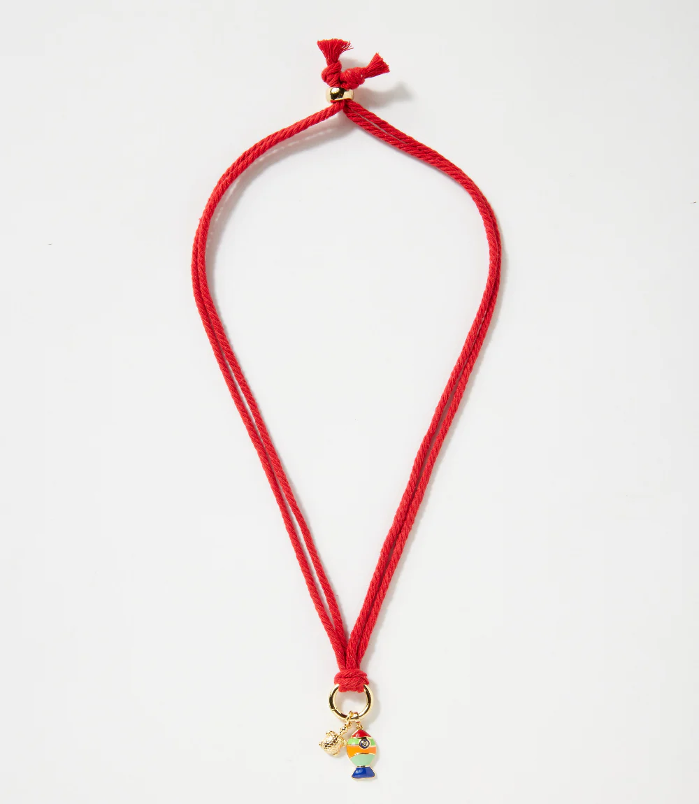 Fish And Turtle Charm Cord Necklace - Image 5