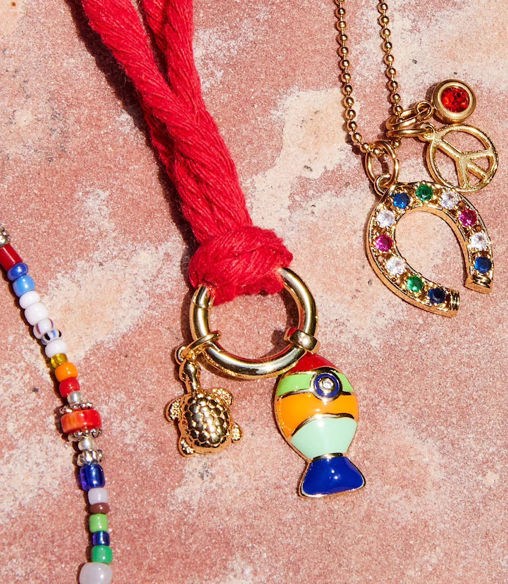 Fish And Turtle Charm Cord Necklace - Image 6