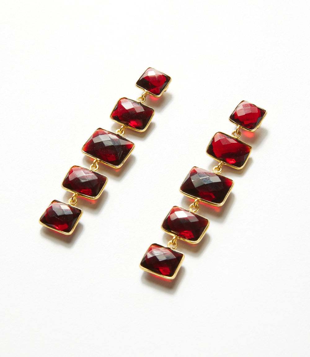 Five Drop Gemstone Earrings - Image 3