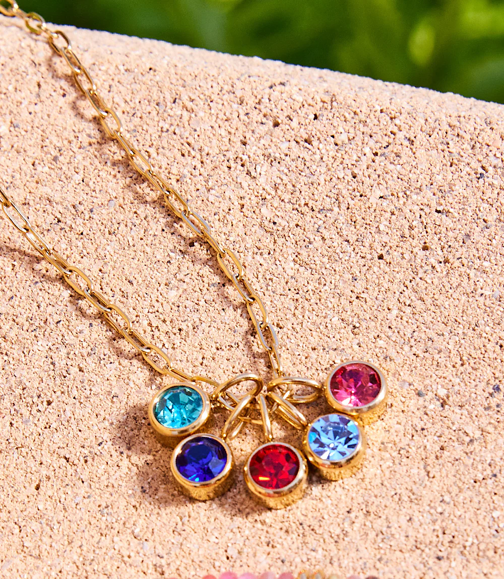 Five Gem Charm Necklace - Image 2