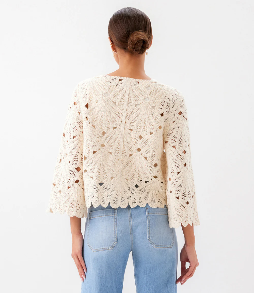 Flare Sleeve Crochet Top - Image 5