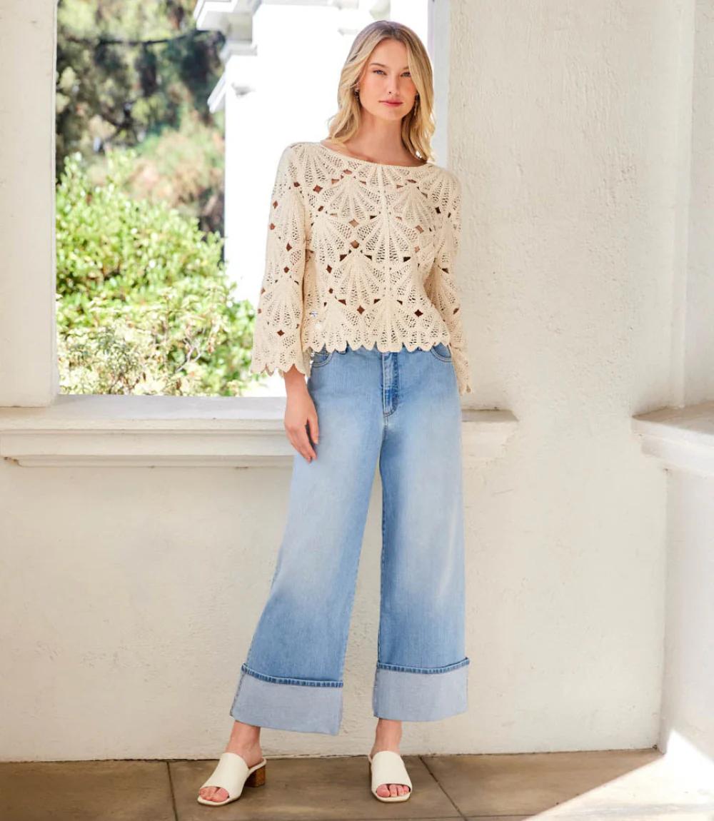 Flare Sleeve Crochet Top - Image 6
