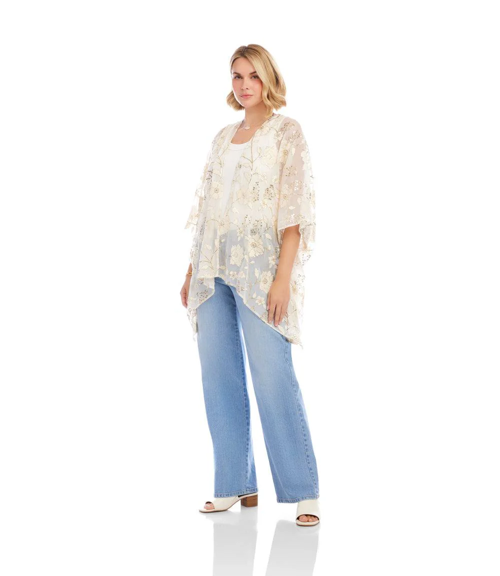 Floral Embroidered Open Front Jacket - Image 5