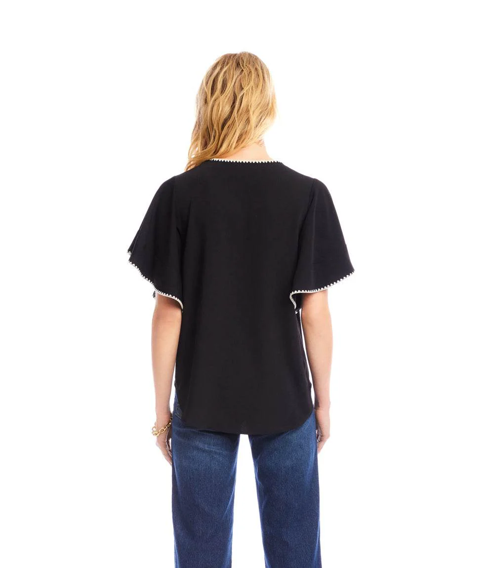 Flutter Sleeve Edge Stitch Top - Image 5