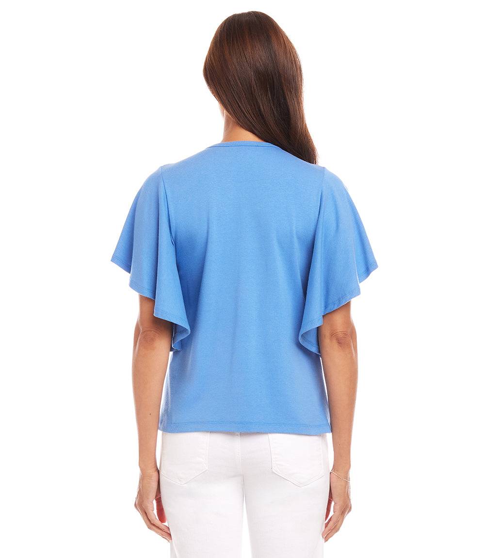 Flutter Sleeve V-Neck Top - Image 3