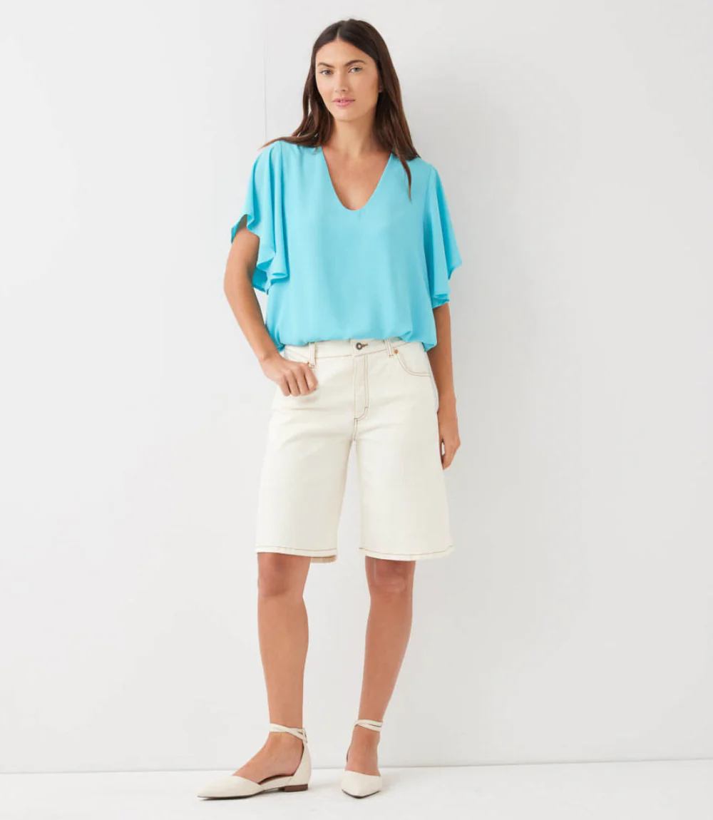 Flutter Sleeve V-Neck Top - Image 4