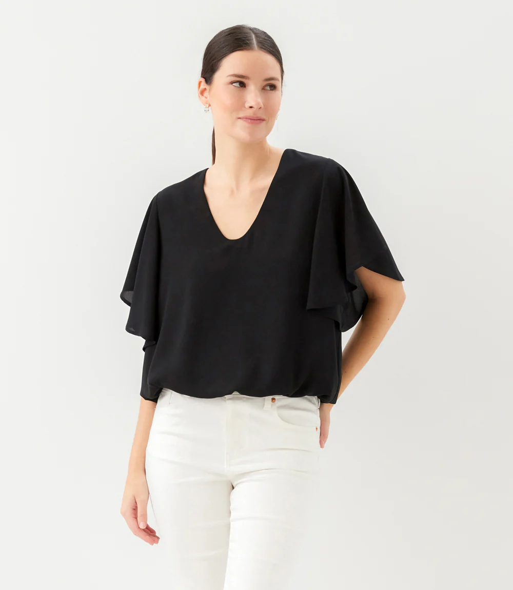 Flutter Sleeve V-Neck Top - Image 3