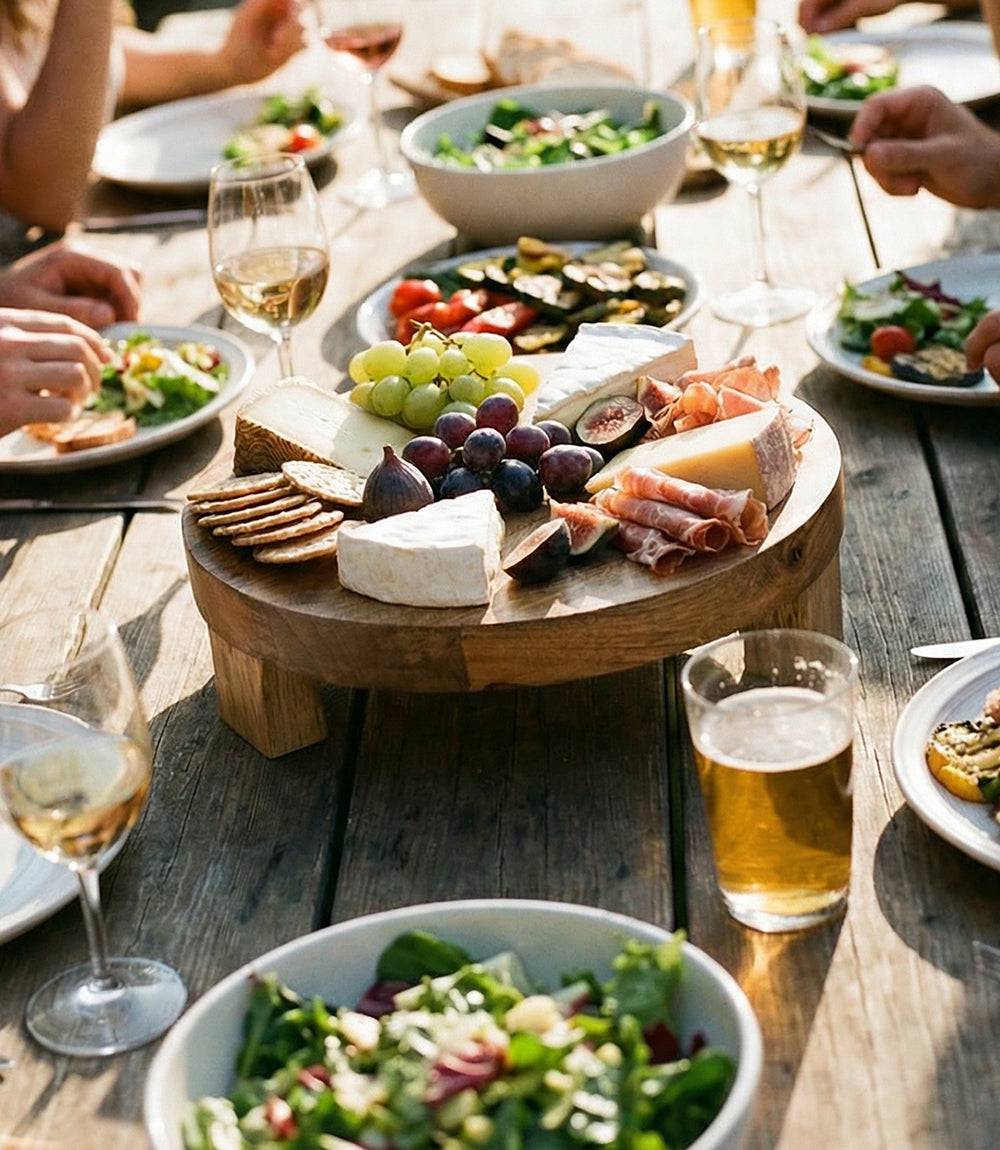 Footed Round Charcuterie Board