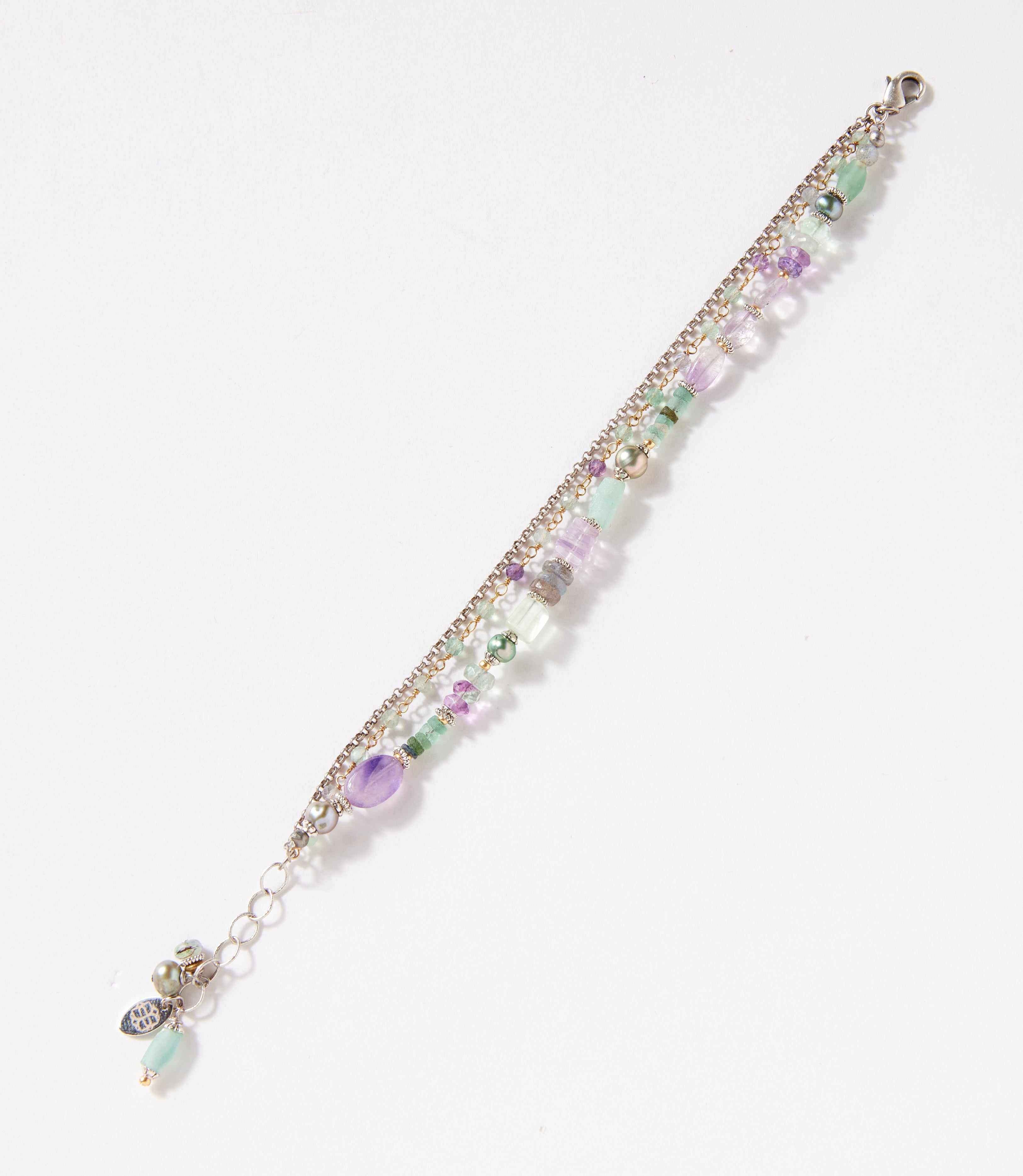 Gemstone And Glass Multistrand Bracelet - Image 3