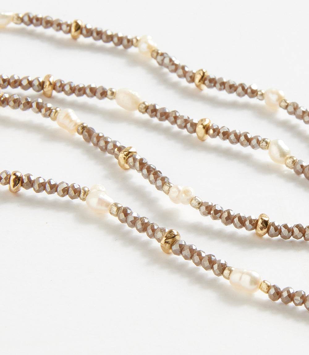 Beaded Gemstone And Pearl Stretch Bracelet - Image 4