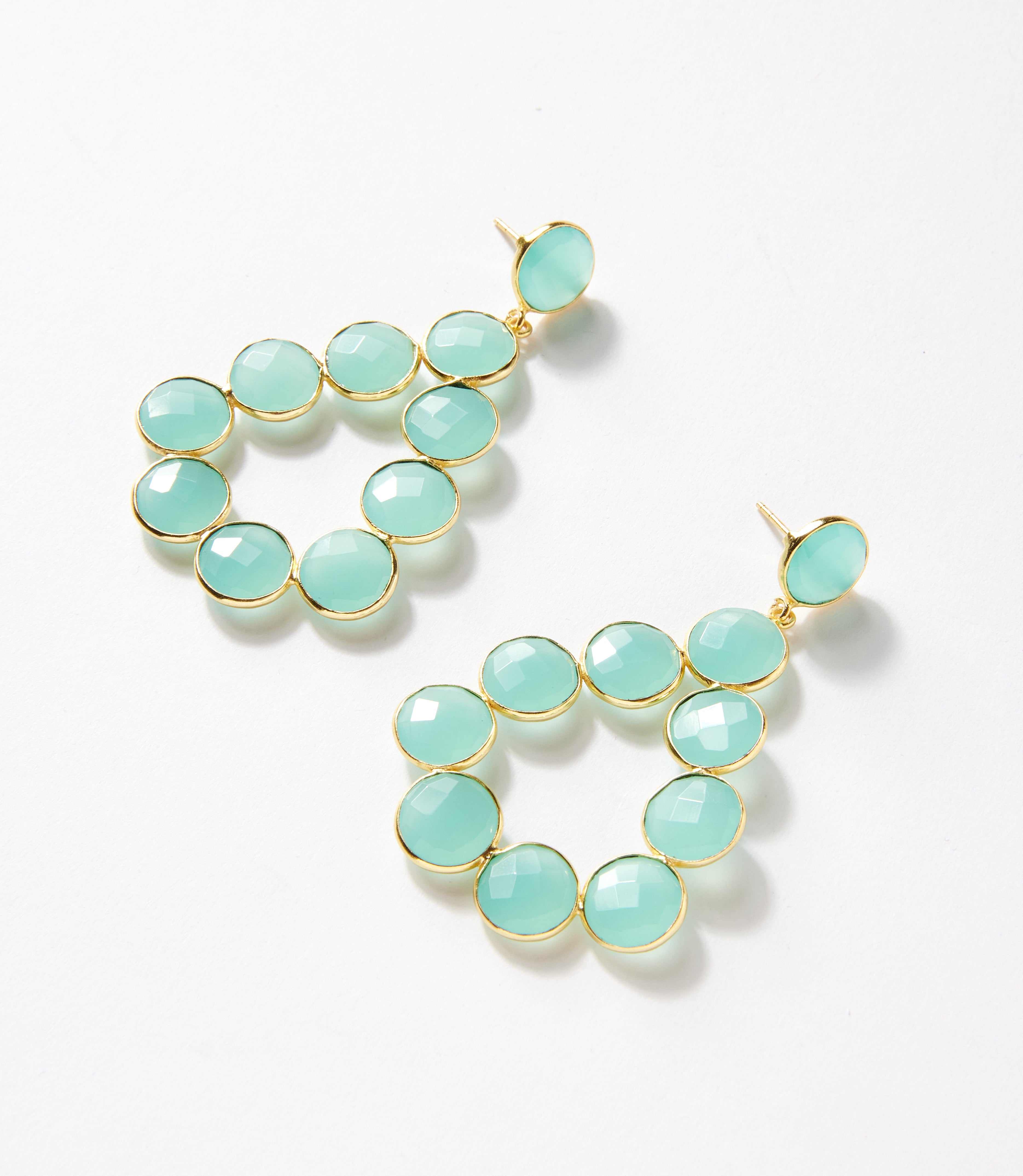 Gemstone Bezel Drop Earrings - Image 4