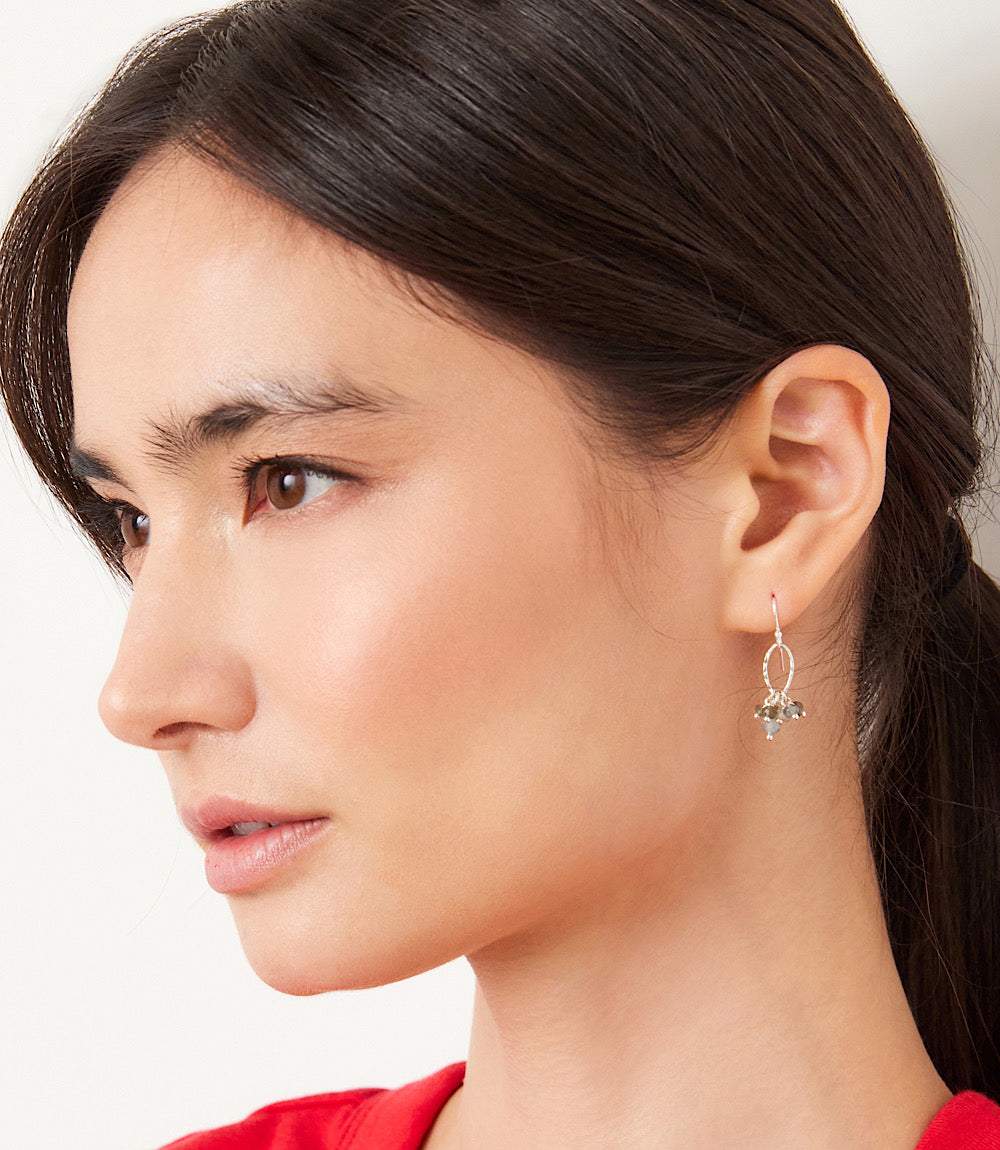 Gemstone Cluster Earrings - Image 3
