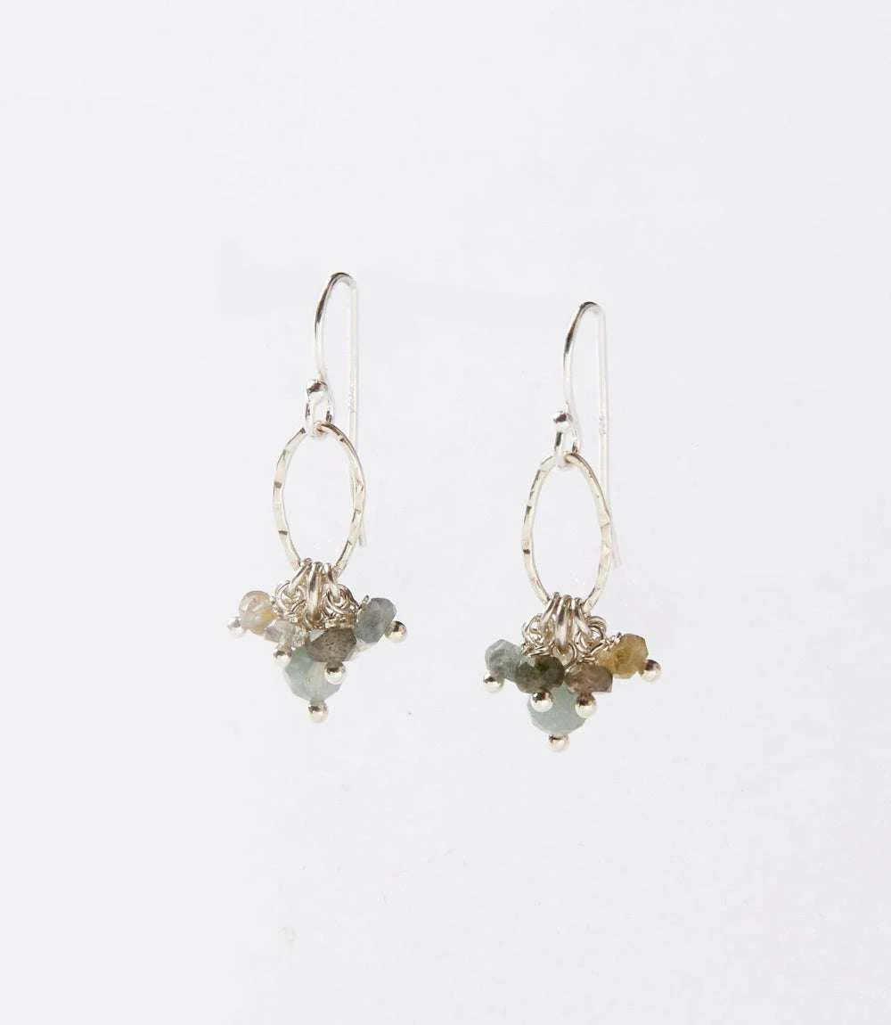 Gemstone Cluster Earrings - Image 4