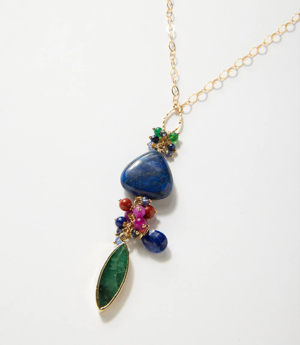 Gemstone Cluster Necklace - Image 3