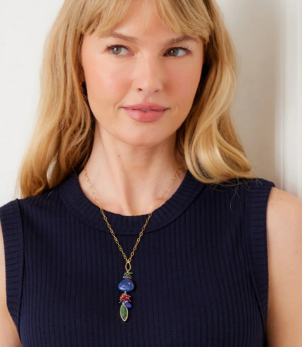 Gemstone Cluster Necklace - Image 4