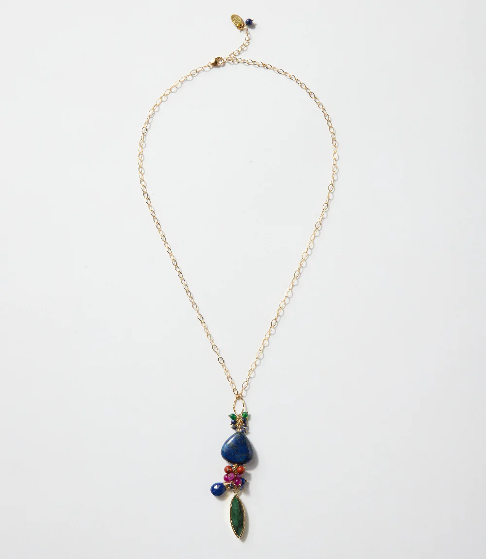 Gemstone Cluster Necklace - Image 5